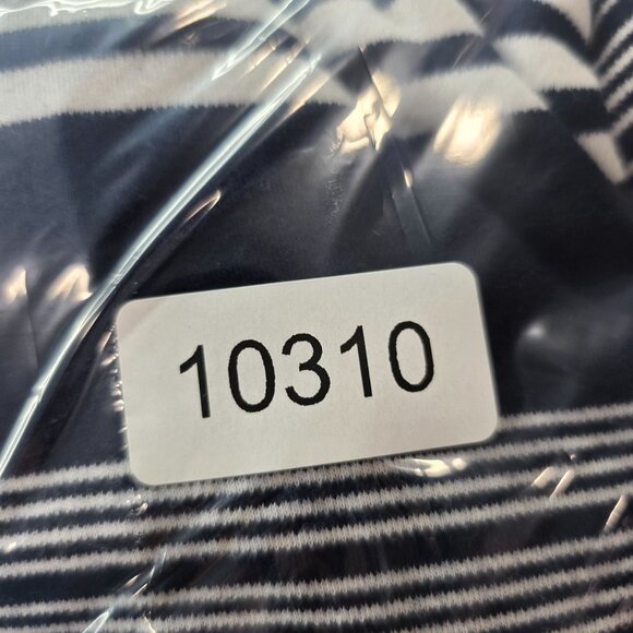 Womens T By Talbots Navy & White Striped Pullover Sweater Drawstring Cowl Neck L - Picture 7 of 7